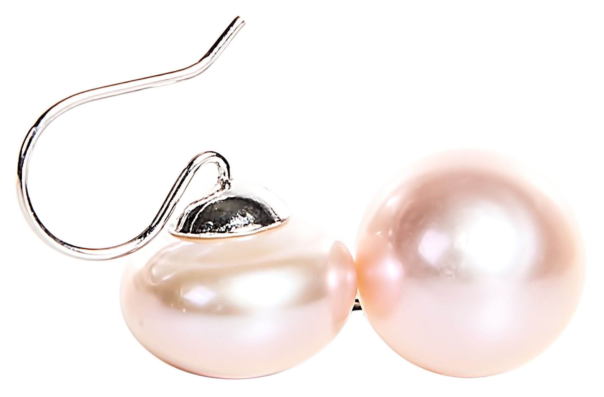 11-12mm Purple Freshwater Pearl Drop Earrings in Sterling Silver-Pearl Rack
