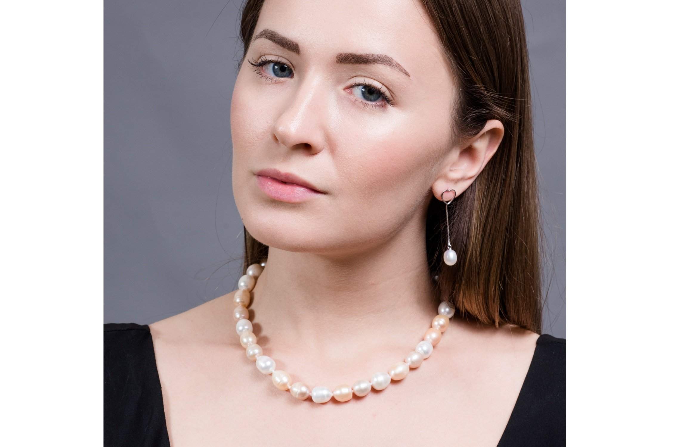 Single Strand Rice Shape Multi-Color Freshwater Pearl Necklace 11mmx13mm-Pearl Rack