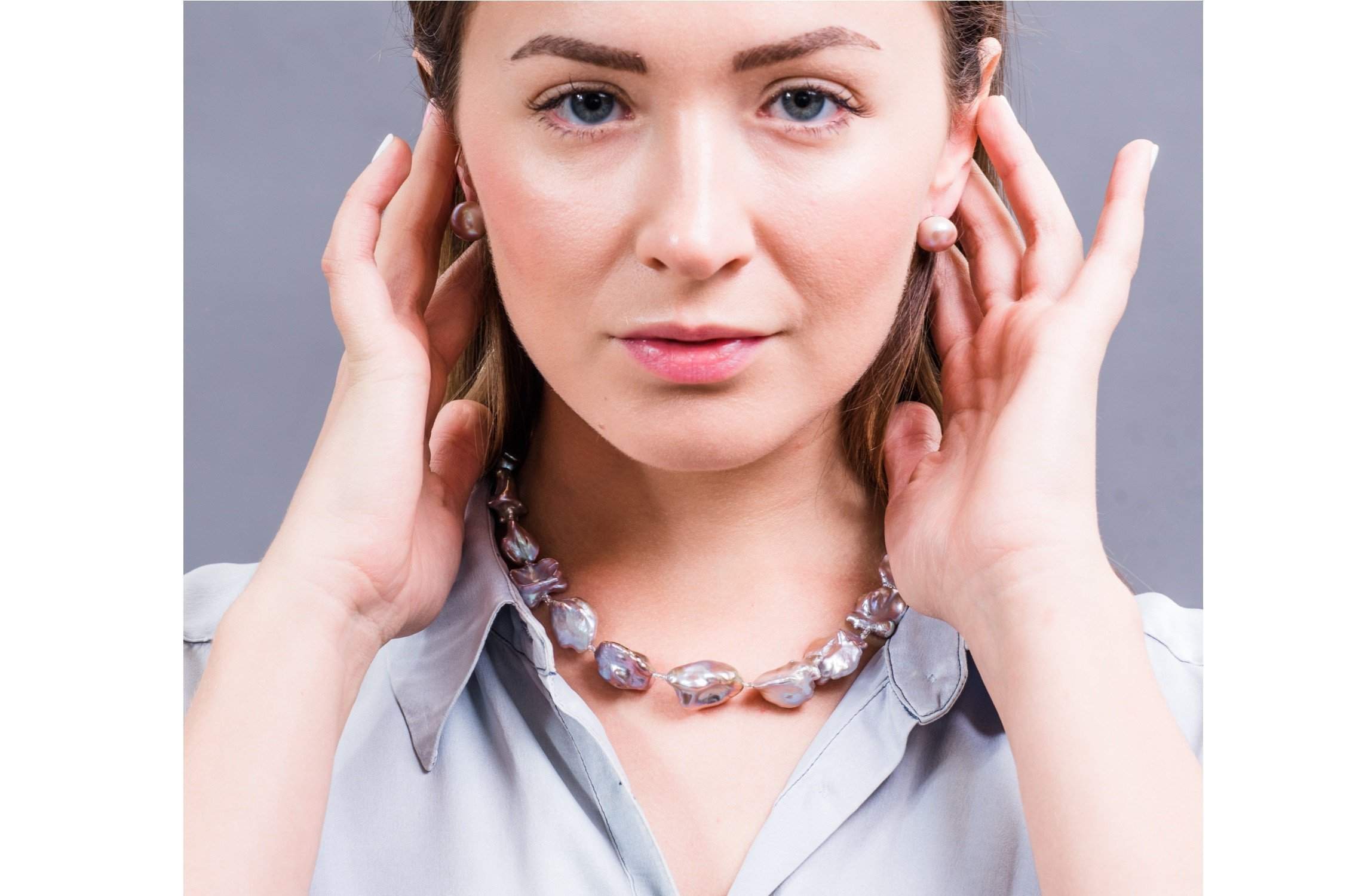 Purple Freshwater Keshi Pearl Necklace-Pearl Rack