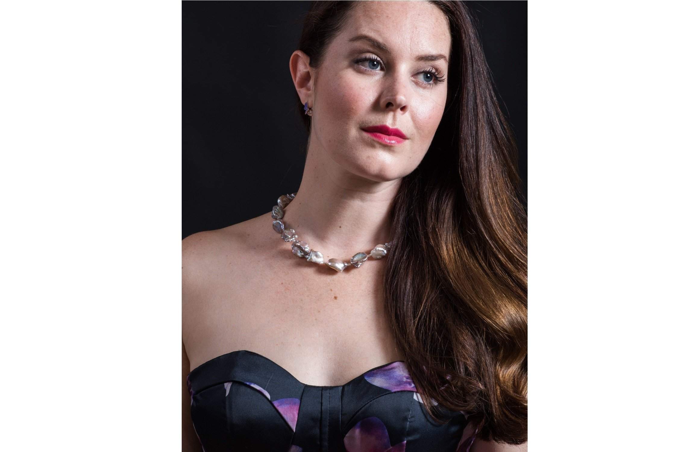 Purple Freshwater Keshi Pearl Necklace-Pearl Rack