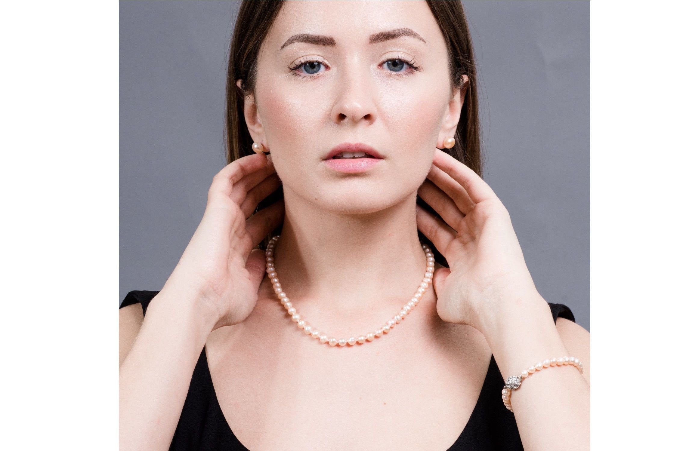 Single Strand Peach Freshwater Pearl Necklace 6mm-Pearl Rack