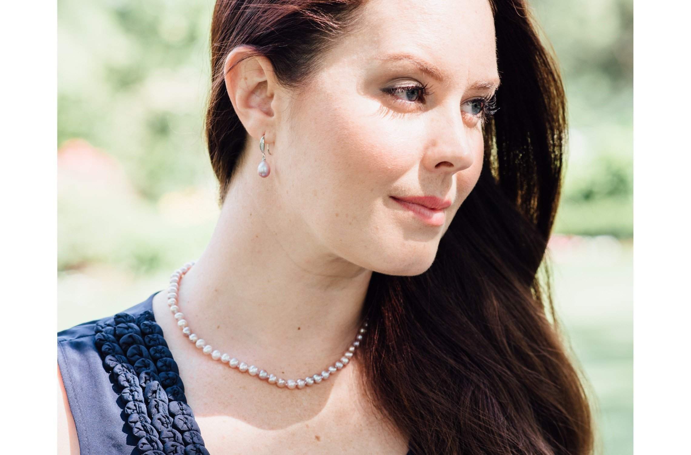 Single Strand Purple Freshwater Pearl Necklace 6mm-Pearl Rack