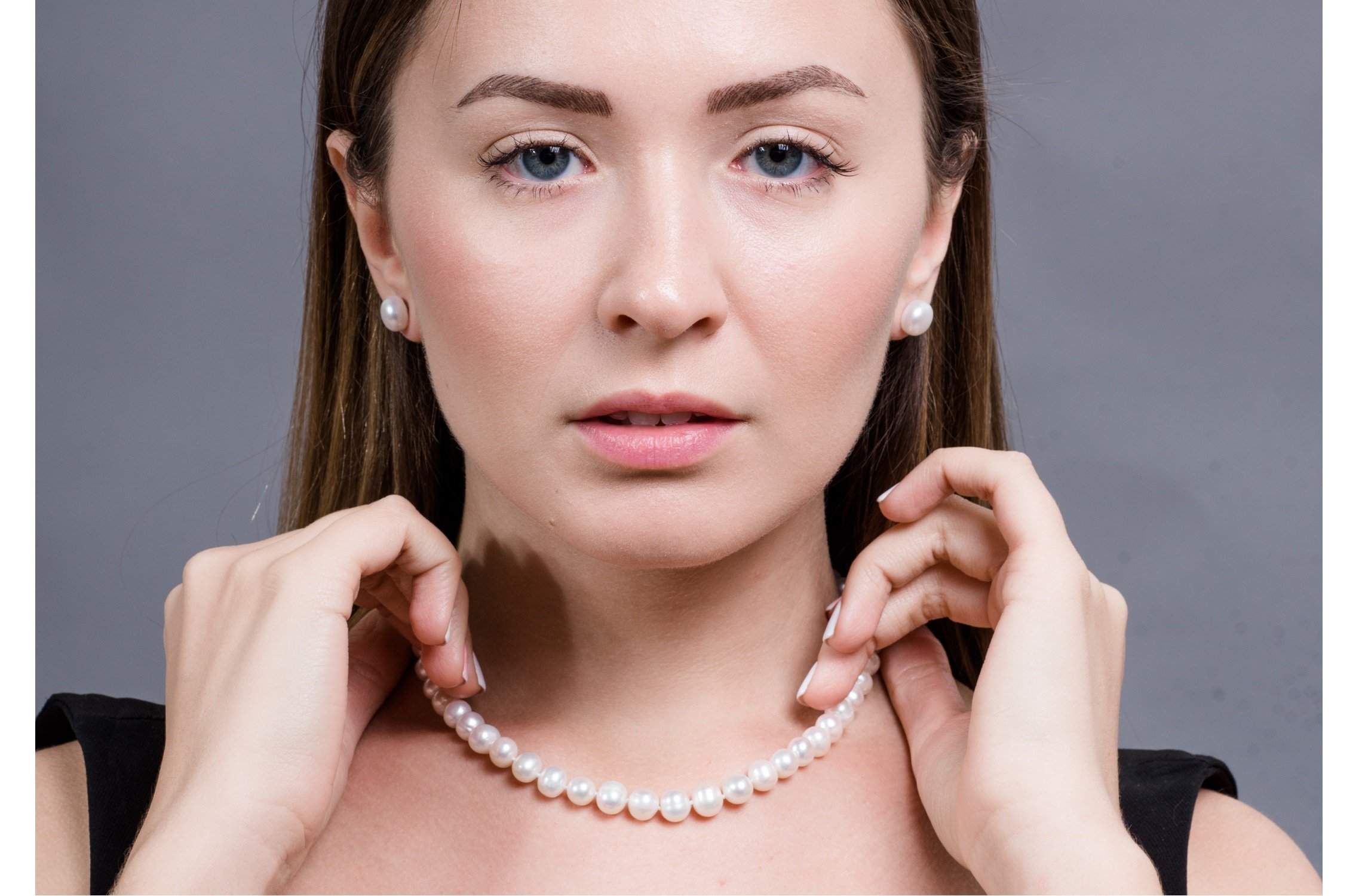 Single Strand White Freshwater Pearl Necklace 8mm-Pearl Rack