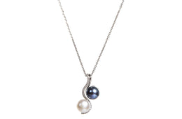 2 in 1 Freshwater Pearl Pendant Chain Necklace-Pearl Rack