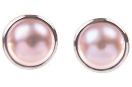 8mm Purple Freshwater Pearl with Sterling Silver Stud Earring-Pearl Rack