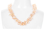 Double Strands Irregular Peach Freshwater Pearl Necklace-Pearl Rack