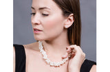 Double Strands Irregular White Freshwater Pearl Necklace-Pearl Rack