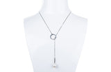 Freshwater Pearl and Sterling Silver (925) Lariat Chain Necklace 10x13mm-Pearl Rack