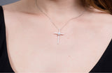 Freshwater Pearl Cross Pendant Chain Necklace-Pearl Rack