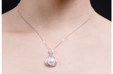 Freshwater Pearl Pendant and Sterling Silver (925) Chain Necklace 12mm-Pearl Rack