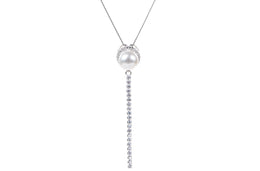 Freshwater Pearl Pendant and Sterling Silver (925) Chain Necklace 9mm-Pearl Rack