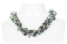 Green Freshwater Keshi Pearl and Crystal Twisted Necklace-Pearl Rack