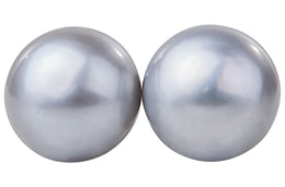 Light Grey Freshwater Pearl Stud Earrings Sterling Silver 10mm-Pearl Rack