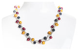 Multi-Color Braided Freshwater Pearl Necklace and Bracelet Set 7mm-Pearl Rack