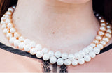 Multi-Color Double Strand Layer Freshwater Pearl Necklace 10mm-Pearl Rack