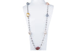 Multi-Color Freshwater Baroque Pearl Long Chain Necklace-Pearl Rack