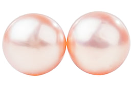 Peach Freshwater Pearl Stud Earrings Sterling Silver 10mm-Pearl Rack