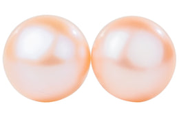 Peach Freshwater Pearl Stud Earrings Sterling Silver 8mm-Pearl Rack