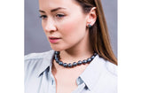 Peacock Blue Freshwater Baroque Pearl Necklace-Pearl Rack