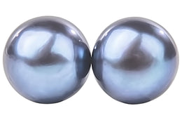 Peacock Blue Freshwater Pearl Stud Earrings Sterling Silver 8mm-Pearl Rack