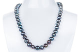 Peacock Blue Off-Round Freshwater Necklace 9-10mm-Pearl Rack