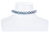 Peacock Blue Off-Round Freshwater Pearl Choker 9-10mm-Pearl Rack