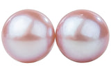 Pink Freshwater Pearl Stud Earrings Sterling Silver 8mm-Pearl Rack