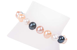 Single Strand Multi-color Cultured Freshwater Pearl Bracelet 9-10mm-Pearl Rack