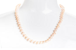 Single Strand Peach Freshwater Pearl Necklace 6mm-Pearl Rack