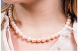 Single Strand Peach Freshwater Pearl Necklace 9-10mm-Pearl Rack