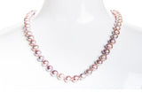 Single Strand Pink/Purple Freshwater Pearl Necklace 8mm-Pearl Rack