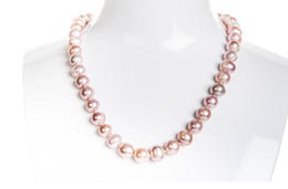 Single Strand Pink/Purple Freshwater Pearl Necklace 9-10mm-Pearl Rack