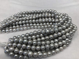 Strands Of Loose Pearls 11mm Off-Round Grey-Pearl Rack