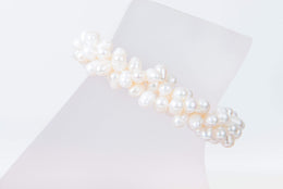 Triple Strands Twisted White Freshwater Pearl Bracelet-Pearl Rack