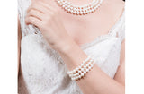 White Color Triple Strand Freshwater Pearl Bracelet 8-9mm-Pearl Rack