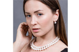 White Double Strand Layer Freshwater Pearl Necklace 10mm-Pearl Rack