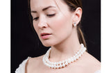 White Double Strand Layer Freshwater Pearl Necklace 10mm-Pearl Rack