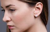 White Freshwater Pearl Stud Earrings Sterling Silver 10mm-Pearl Rack