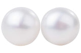 White Freshwater Pearl Stud Earrings Sterling Silver 8mm-Pearl Rack