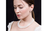White Triple Strand Layer Freshwater Pearl Necklace 6-7mm-Pearl Rack
